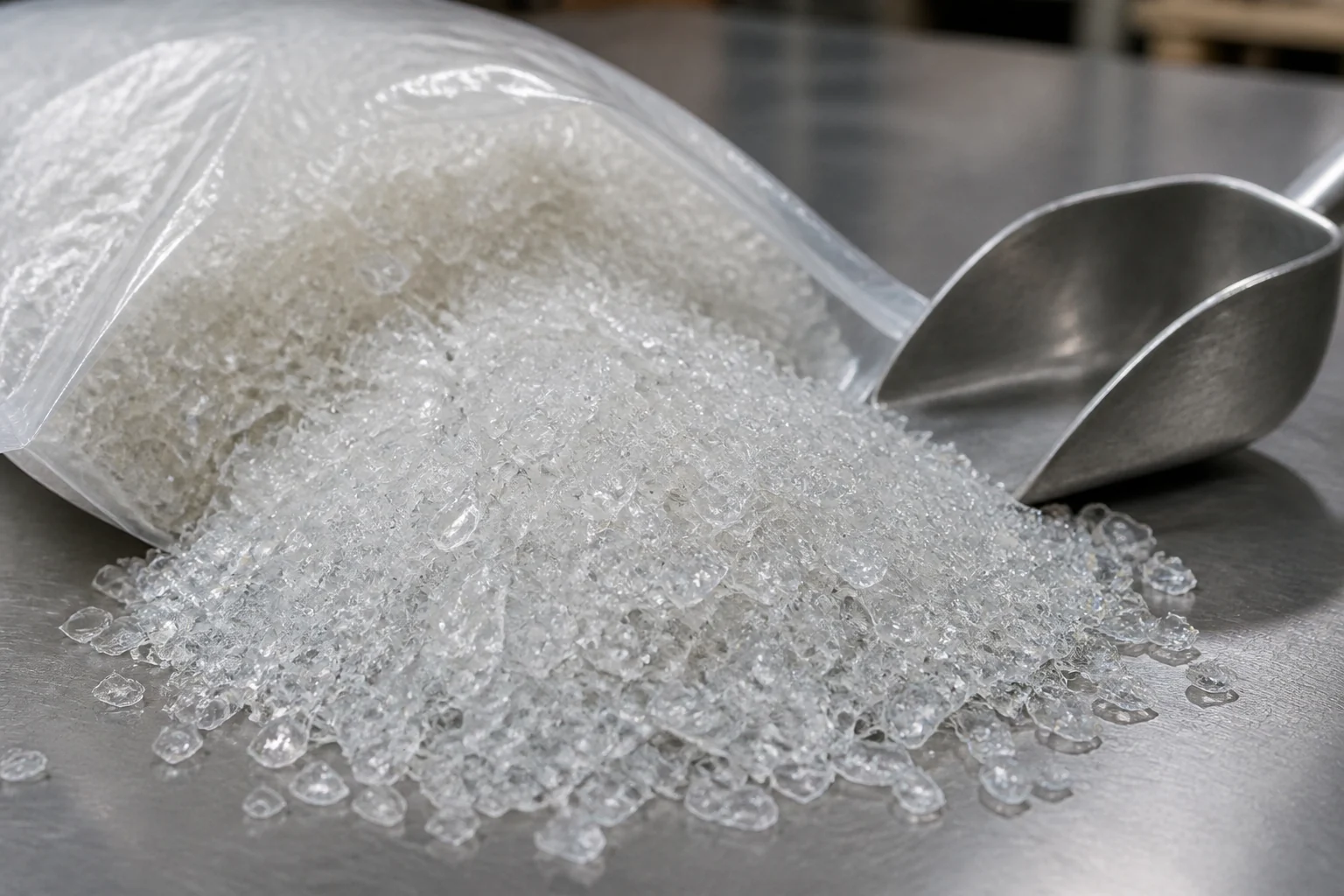 Washed recycled plastic flake graded and ready for sale at BKL-MACHINE