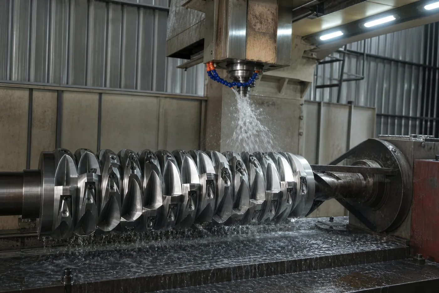 Machining at the BKL-MACHINE plastic recycling machine factory