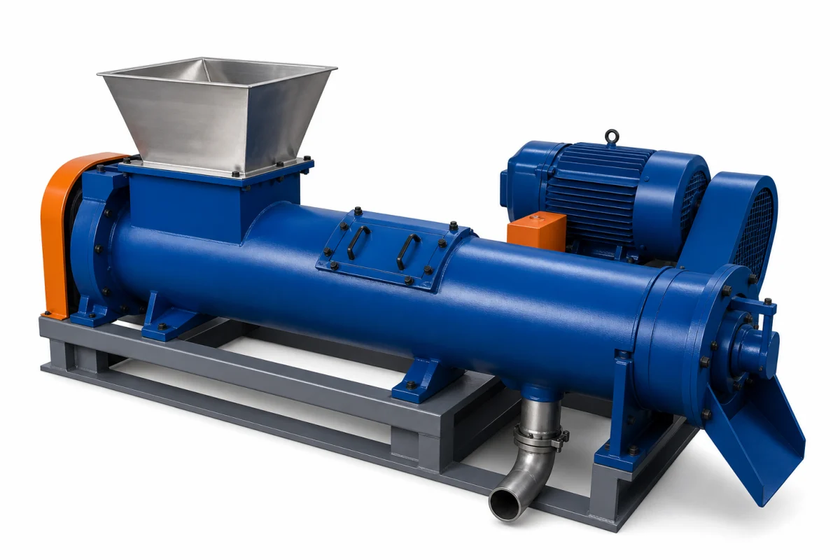 JG plastic squeezer removing water from washed film