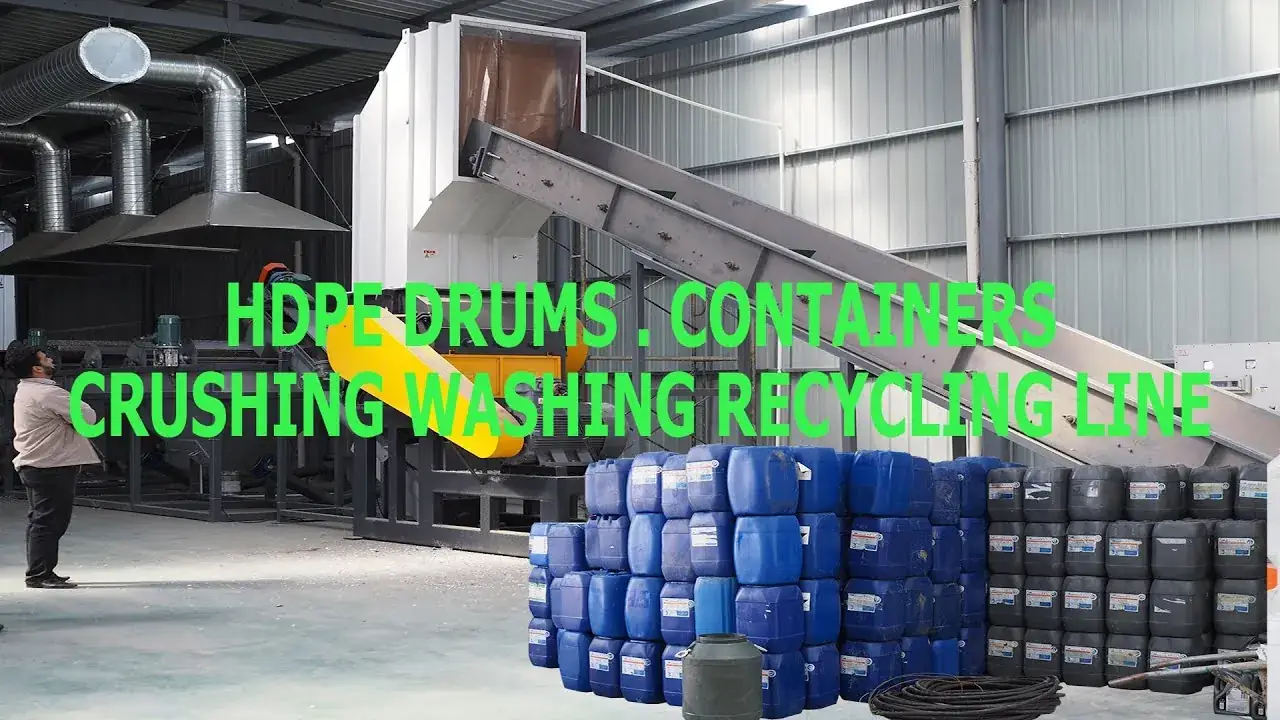 Crushing and Washing System for 200 L HDPE Drums