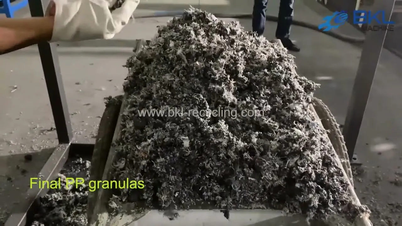 Squeezing Machine Feeding a Film Granulator