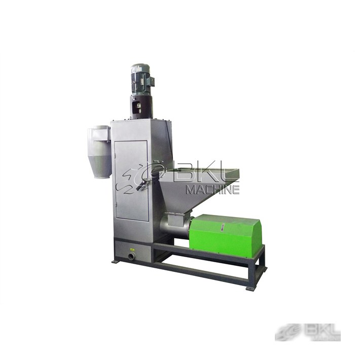 Vertical centrifugal dryer with top-mounted motor, cyclone outlet and steel support frame