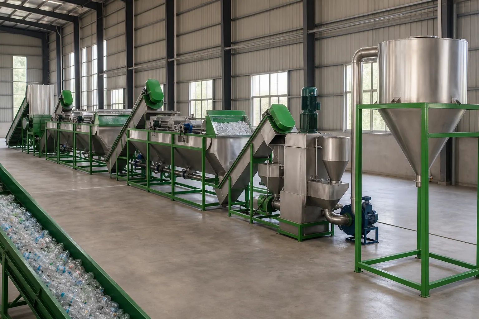 PET bottle recycling line sized between 500 and 3000 kg per hour by BKL-MACHINE