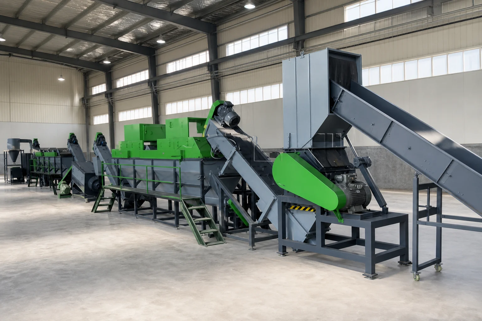 Complete 500 kg per hour plastic recycling line as quoted in the main machine list by BKL-MACHINE