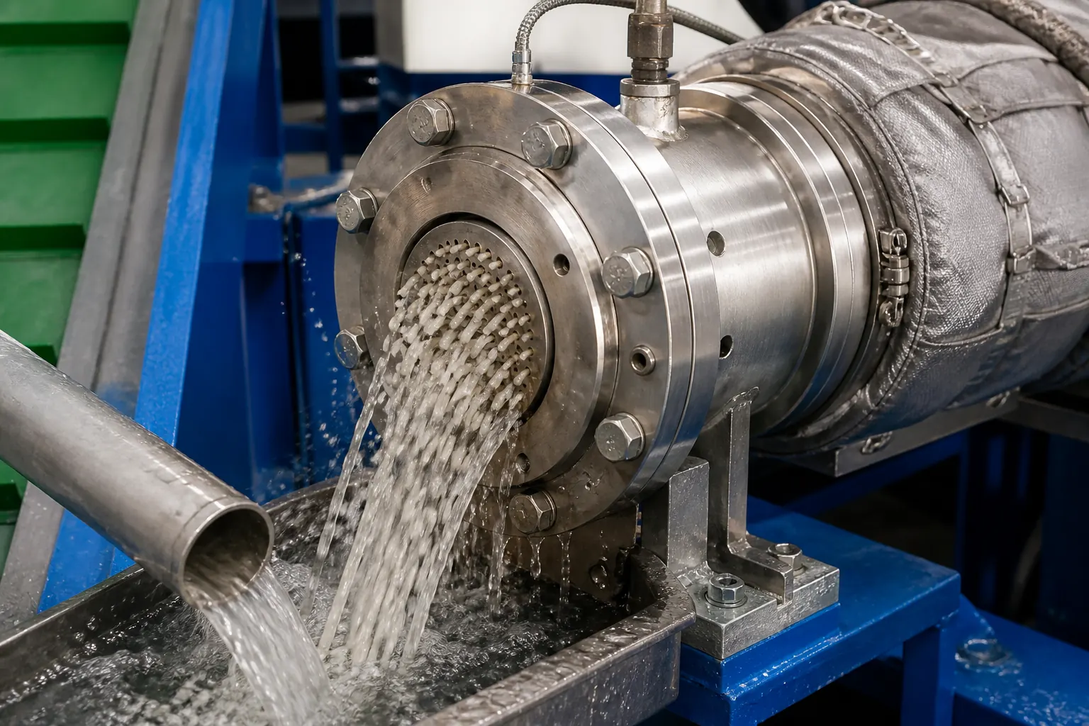 Water ring die face cutter turning filtered melt into recycled pellets by BKL-MACHINE